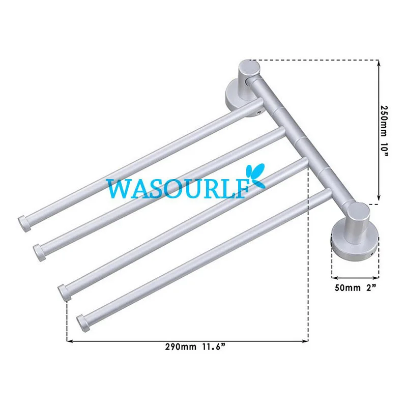 WASOURLF алюминиевый настенный держатель для полотенец, держатель для ванной комнаты, аксессуары для хранения, комплект для органайзера