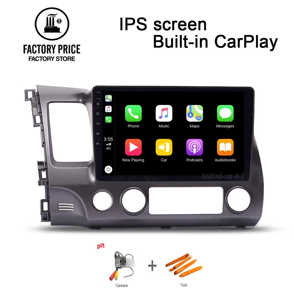 Cheap 10.1 Inch Android 8.1 2G+32G carplay Car GPS Navigation Head Unit Multimedia for Honda Civic 2004-2011 Stereo Bluetooth Radio 0