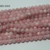 Meihan (3 strandsset)  Natural shinny 8mm rose pink quartz faceted pink crystal smooth round loose beads for jewelry DIY making ► Photo 2/2