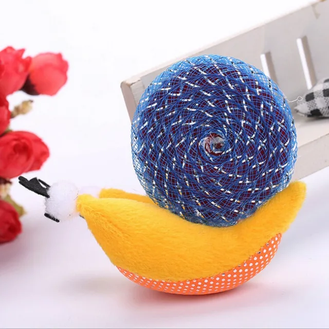 Pet Cat Toy Cute Snail Shape Plush Scratch Toys For Cats Kittens