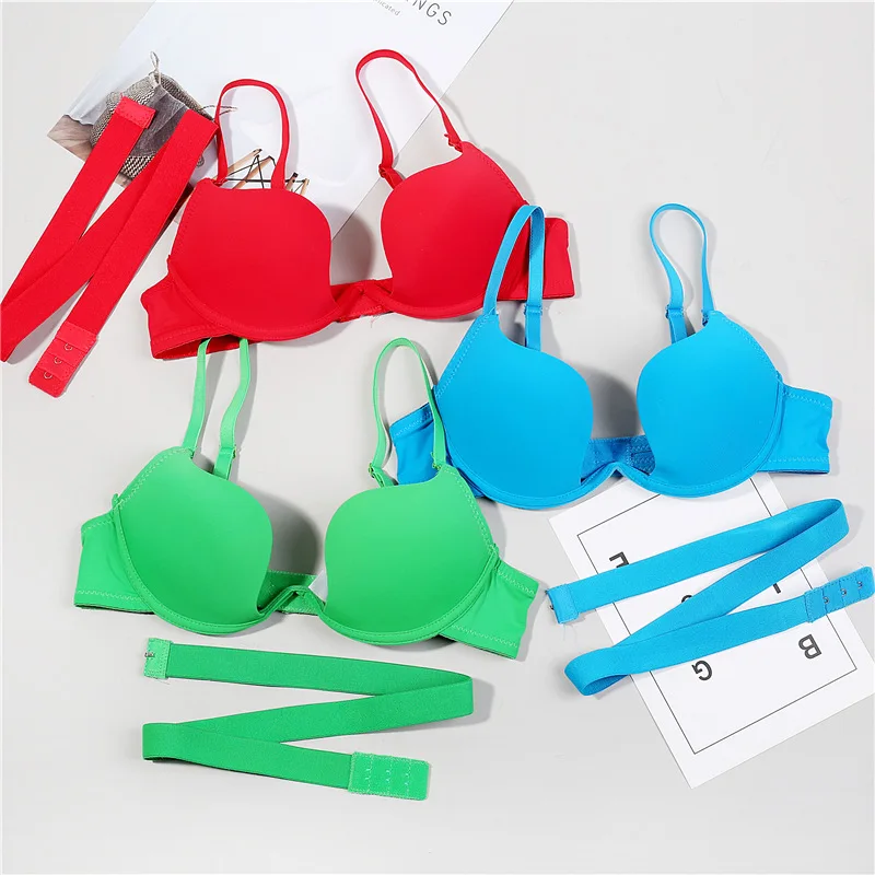 ECMLN Japanese Style Seamless Bra for Women Push Up Gathering Small Chests  Girls Bra Fashion Color No Steel Ring A/B Cup