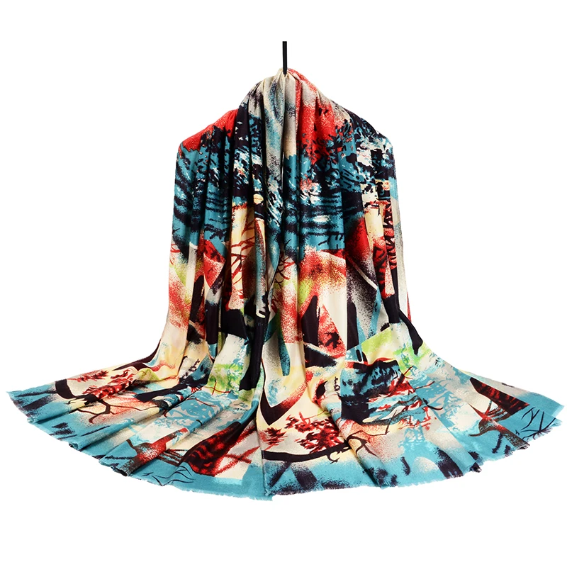 

Scarf women 2017 fashion brand clothing accessories splicing pattern winter scarf cotton 185cm * 90cm echarpe hijab