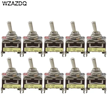 

10pce high quality button switch 1021 wall rocker toggle switch two legs two gears silver contacts