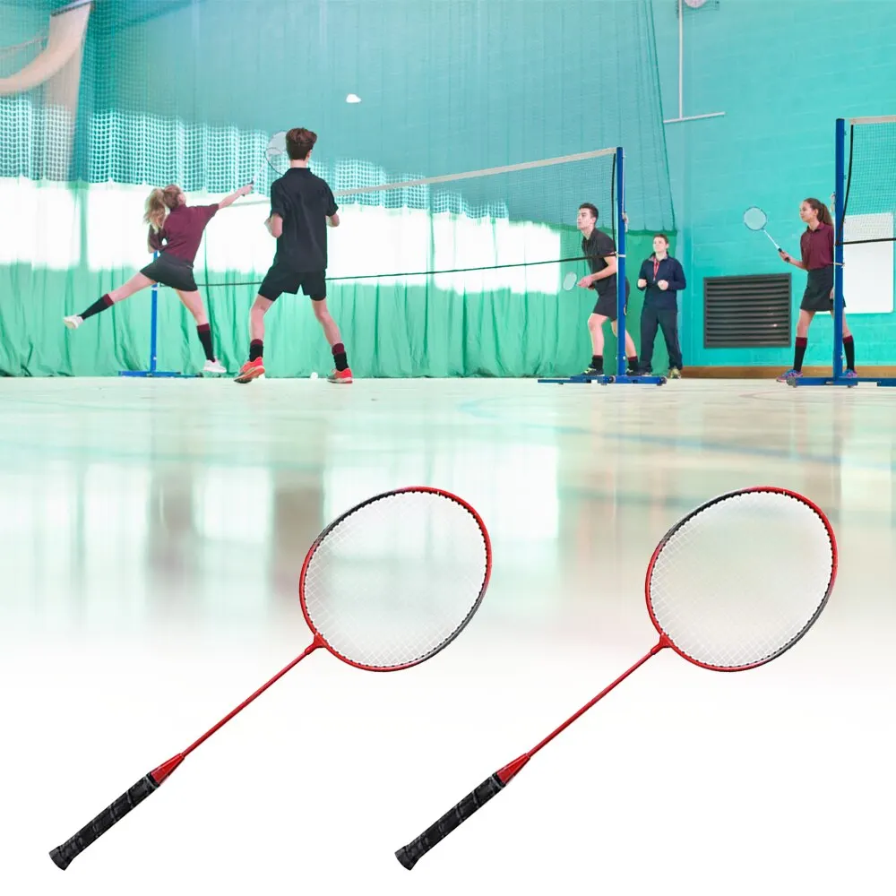 

Professional Pink 2 Player Badminton Racket Set Outdoor Sports Children Practice Badminton Racquet with Cover Bag Pink blue