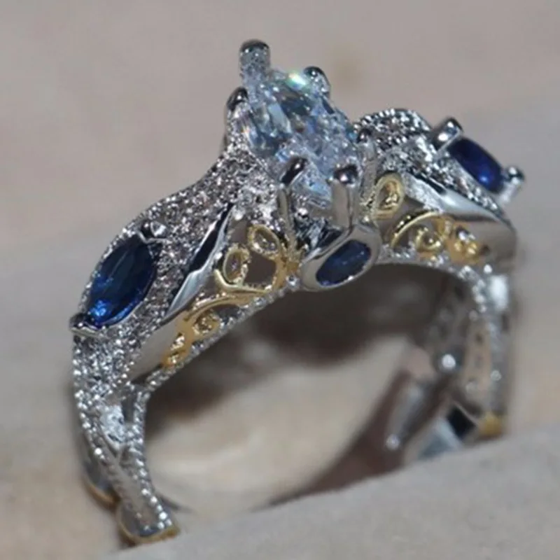 

Vintage Jewelry Engagement Wedding Band Rings for Women men AAA Zircon White Yellow Gold Filled Female Finger Ring Jewelry Gift