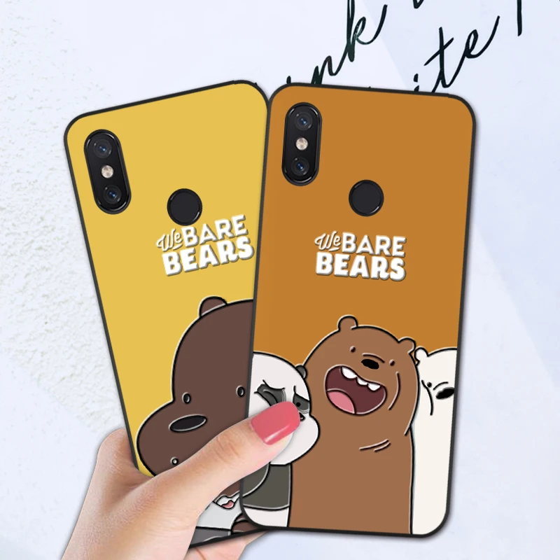 

3D Cute Cartoon Phone Case For Xiaomi Mi 8 Pro Explorer Mi8 SE We Bare Bears Funny Toys Silicone Cover Case For Xiaomi Mi 8 Lite