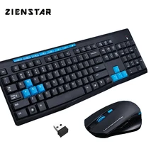 Zienstar 2,4G Беспроводная клавиатура и мышь комбо с usb-приемником, игровая клавиатура и мышь комбо, английская буква
