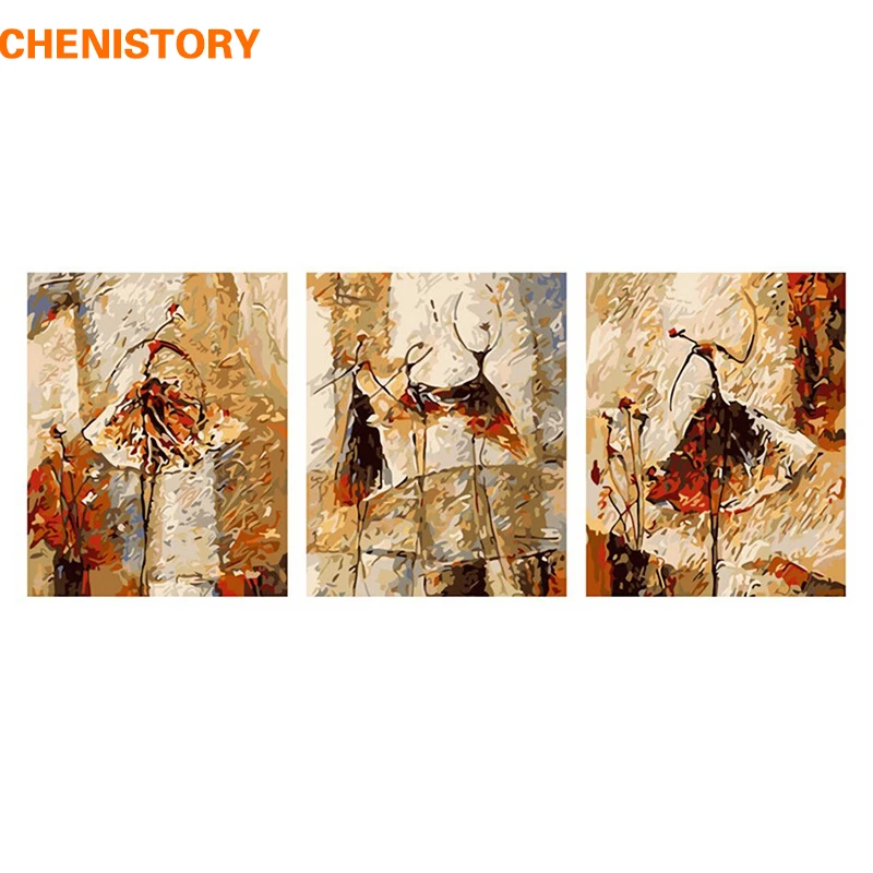 CHENISTORY 40x50x3 Panels Ballet Dancer DIY Painting By Numbers Kid Coloring Painting By Numbers For Unique Gift Room Decoration