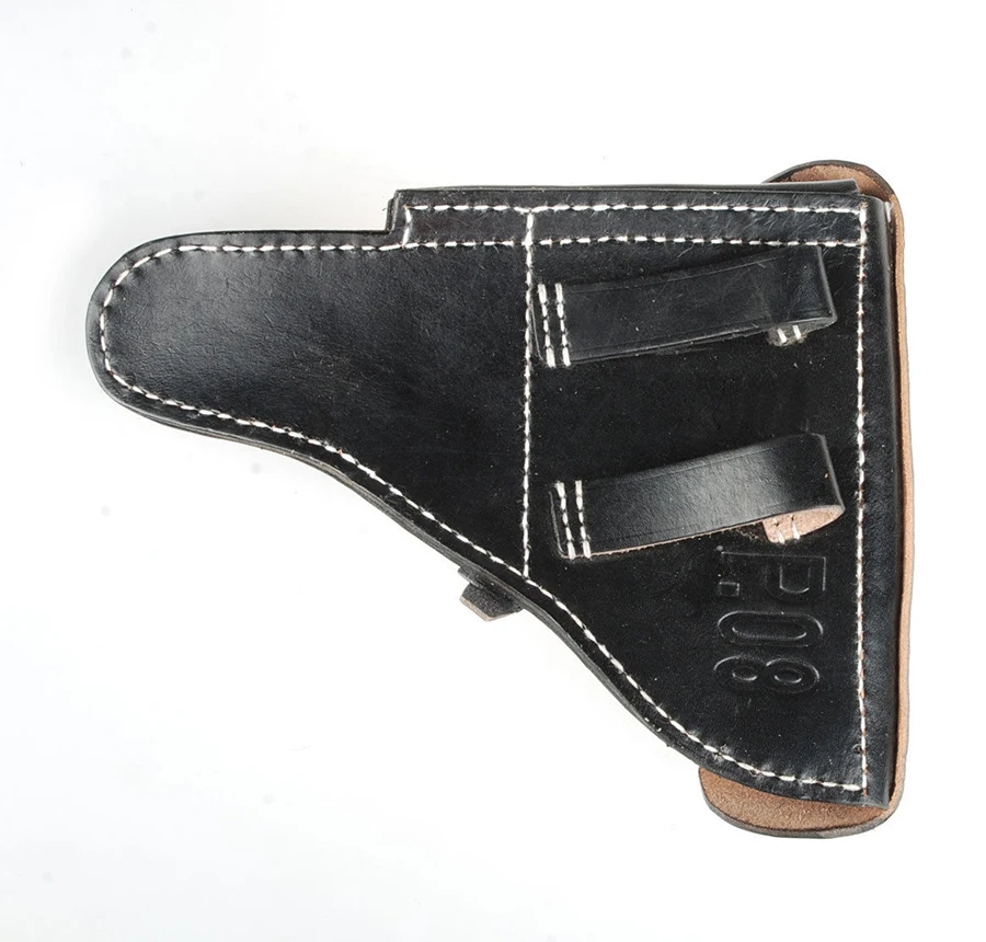 WWII WW2 German Military Brown Officer Leather Luger P08 P-08 Hardshell Holster military holster