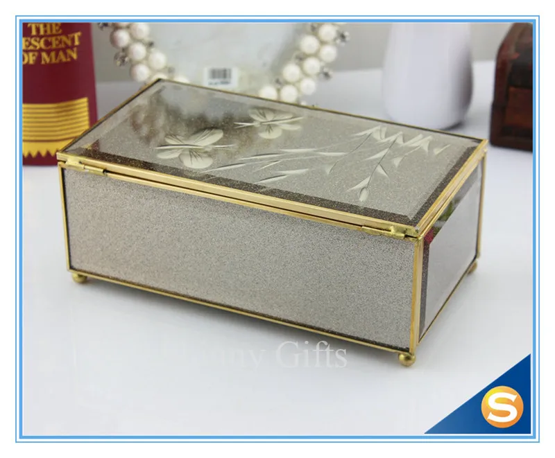 Glass Ring Holder Jewelry Box Wedding Gift Box (1)