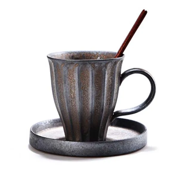 YeFine, креативные FLAMBE-GLAZED, набор керамических чайных чашек, винтажные кофейные чашки, фарфоровые чайные чашки и блюдца, Рождественский подарок - Цвет: Style E