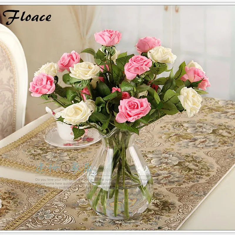 

Real Touch Rose Colourful High Quality Artificial Silk Flower For Wedding Party Decoration 2 heads/bouquet