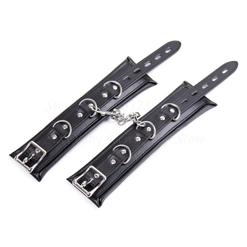 Новинка 2018 черные наручники из искусственной кожи мягкие манжеты на лодыжке