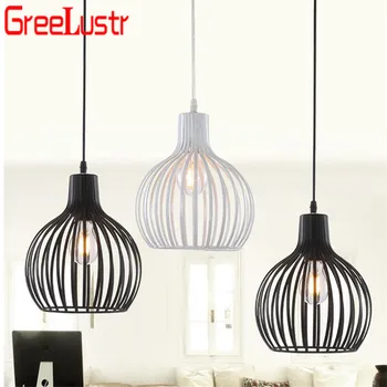 

Nordic Iron Cage Pendant lights Designer Vintage Hanging lamp For Restaurant Bar Suspension lamp Metal Frame Lamp Fixtures Light