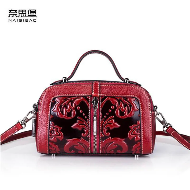 NAiSIBAO 2018 New top Cowhide women genuine Leather bag Embossed fashion luxury handbag designer tote women leather shoulder bag NAiSIBAO 2018 New top Cowhide women genuine Leather bag Embossed fashion luxury handbag designer tote women leather shoulder bag