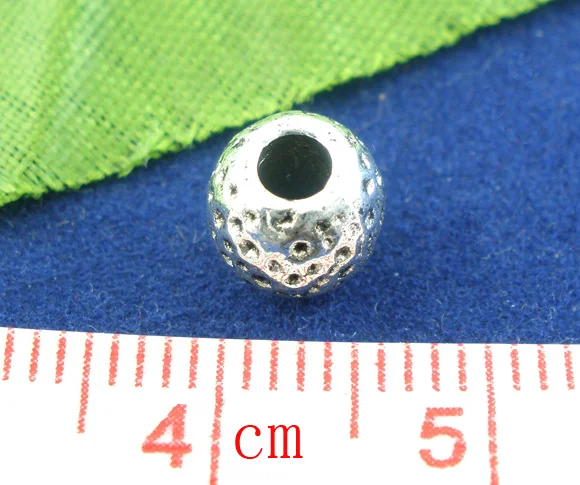 Doreen Box hot 50 шт Серебристые цветные бусины 6 мм (B02048)|beads 6mm|spacer beadsbeads spacers beads |