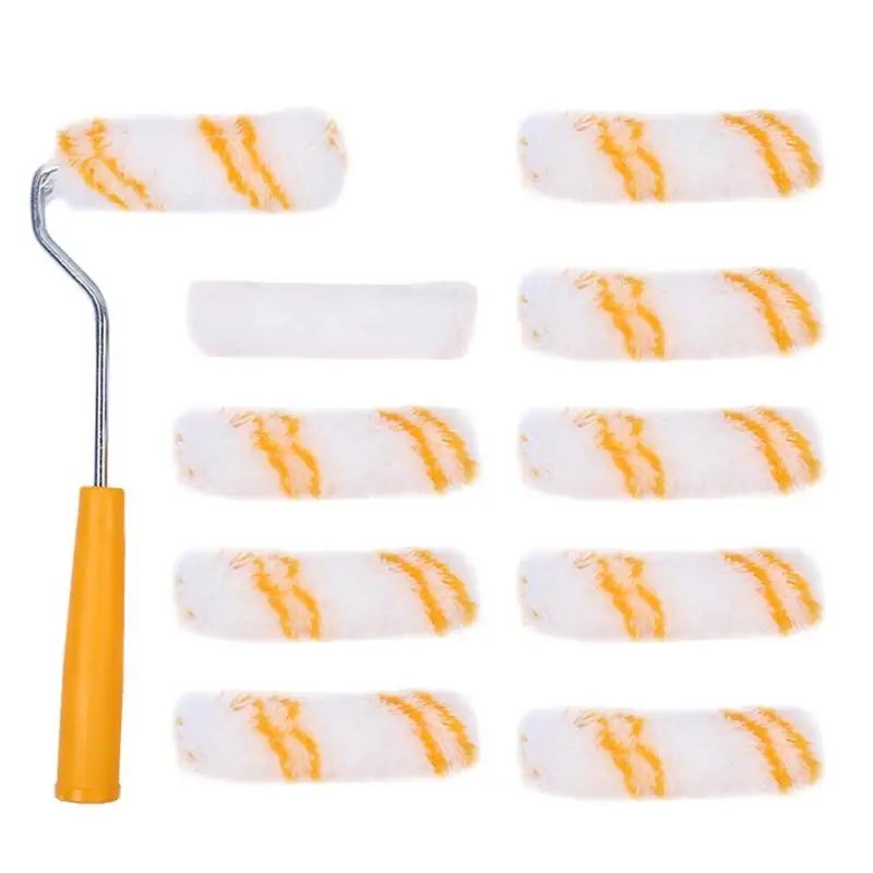 

Home Painting Brush Wall Paint Roller with 10pcs Replacement Roller Covers Wall Paint Brush Set Decor Tools