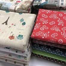 100*150 см dongaitex хорошее качество полиэстер льняная ткань с принтом для скатерти или Подушка DIY Покрытие занавески скатерть ткань