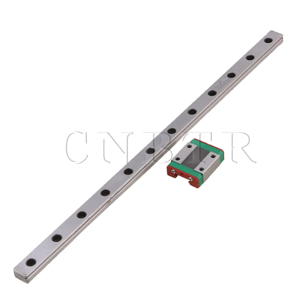 

CNBTR 300mm Length Bearing Steel Linear Sliding Guide Slide Rails & MGN12 Linear Extension Block for CNC 3D Printer