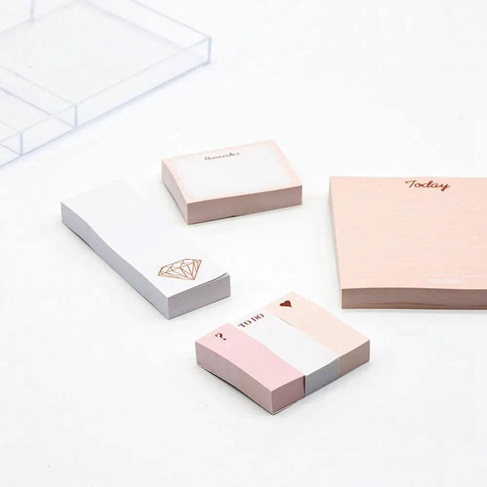 Розовое золото набор для заметок милые липкая бумага для заметок набор блокнотов Мода творческий подарок канцелярские принадлежности