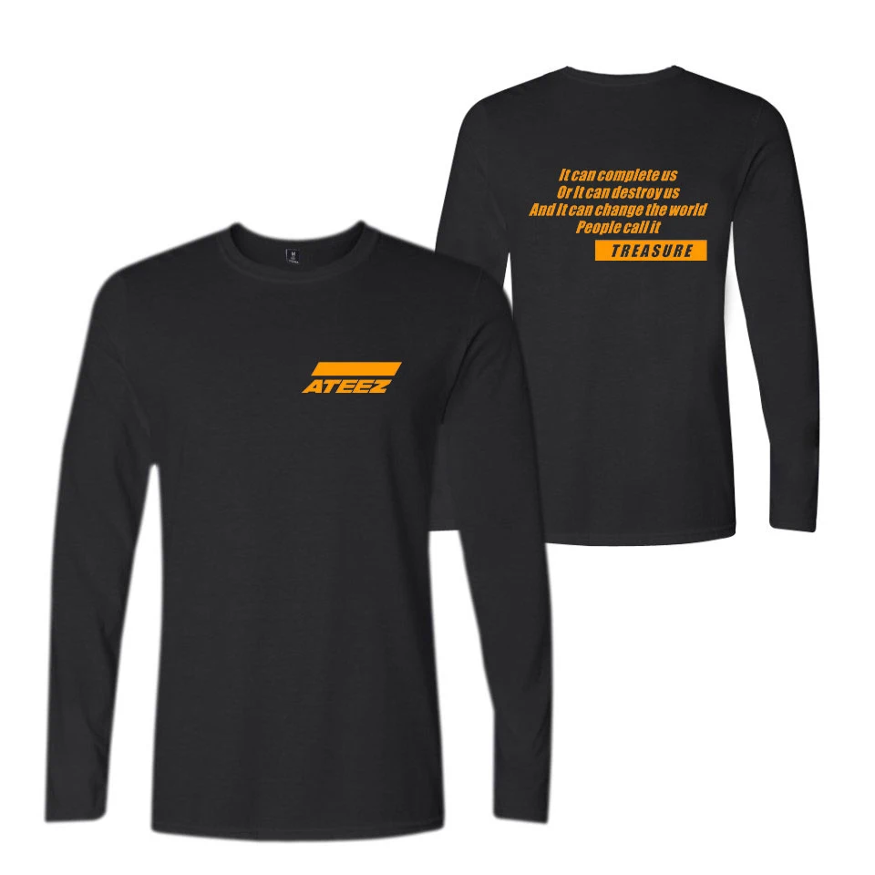 

Lucky Friday ATEEZ Print Kpop Women/Men Clothes 2019 Casual Hot Sale Tshirt Popular Long Sleeve Casual T-shirt Plus Size