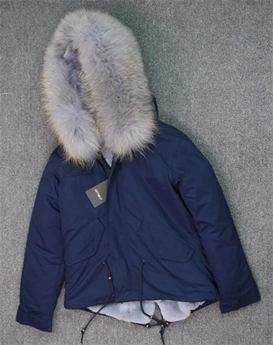 OFTBUY брендовая Новая Серая зимняя куртка, пальто, женская парка с натуральным настоящим большим светильник, розовый меховой воротник с капюшоном, Толстая теплая парка - Цвет: blue