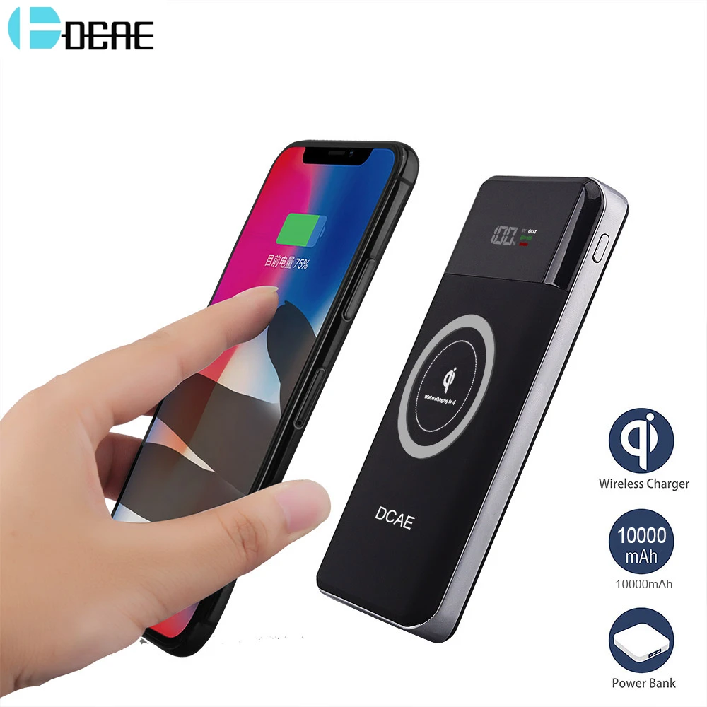 

DCAE Wireless Power Bank 2 USB 10000mAh For iPhone XS Max XR X 8 Samsung S9 S8 Portable Charging Pad Powerbank External Battery