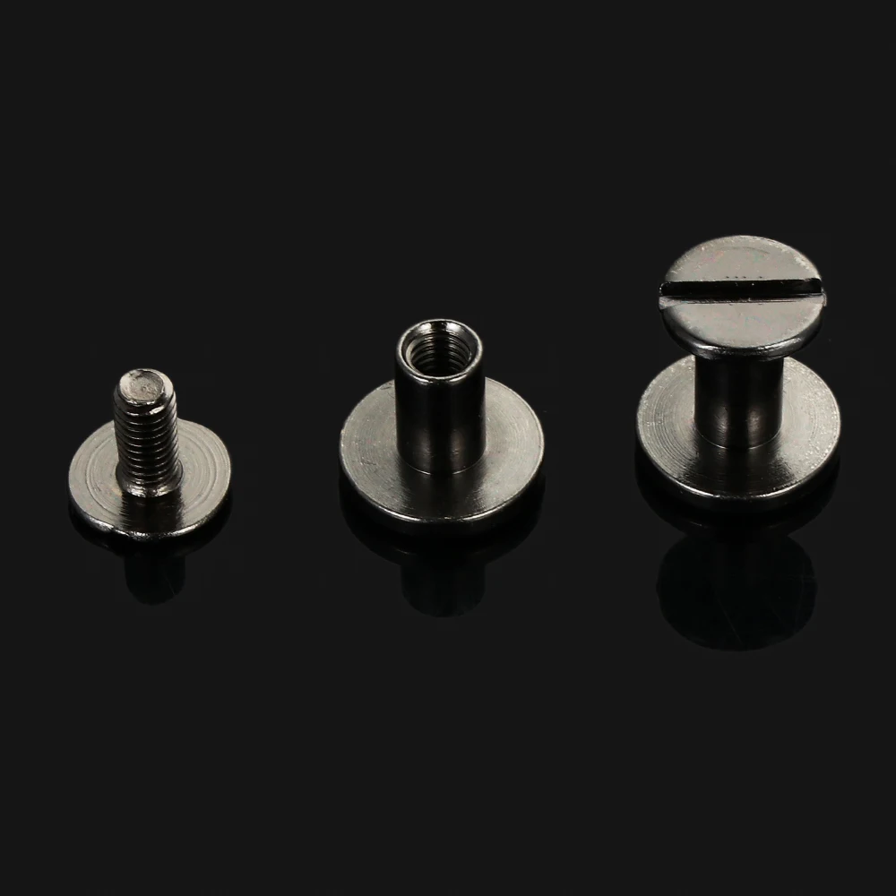 10Pcs 5/6.5/ 8mm Solid Nail Bolt Strap Rivets Screw Leather Craft Bookkeeping Round Head Screws For Luggage Clothes/Bag/Shoes