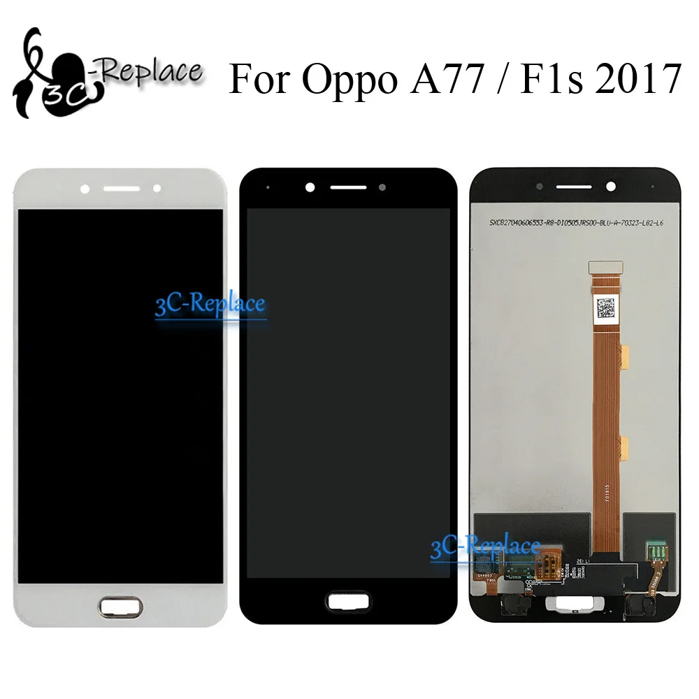 Черный/белый 5 дюйма для OPPO A77 A77T SD625/Oppo F1s 2017 Полный ЖК дисплей + кодирующий