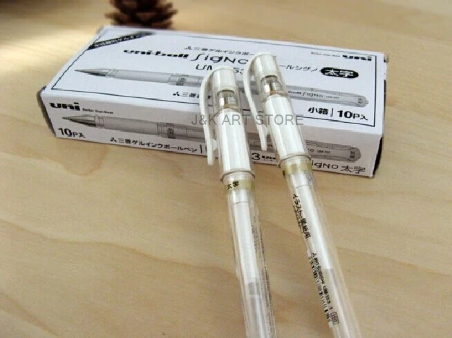 Uni ball Signo white Ink Gel Pen 1.0mm, White Ink, 10 pens per Pack
