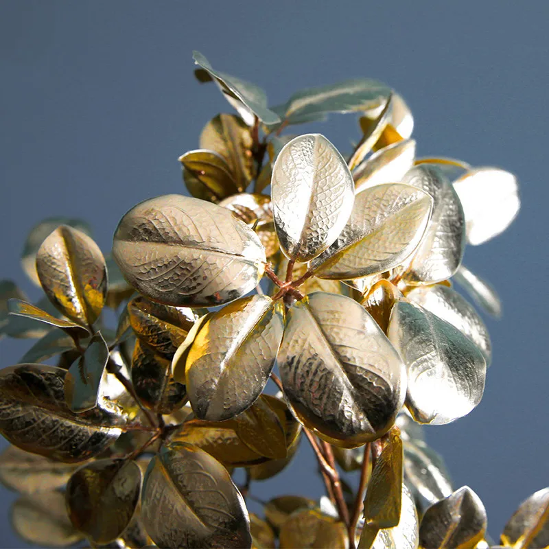 

Creative Artificial flower Golden leaves Wedding vase Home Decoration Fake flower Artificial plants jarrones decorativos moderno