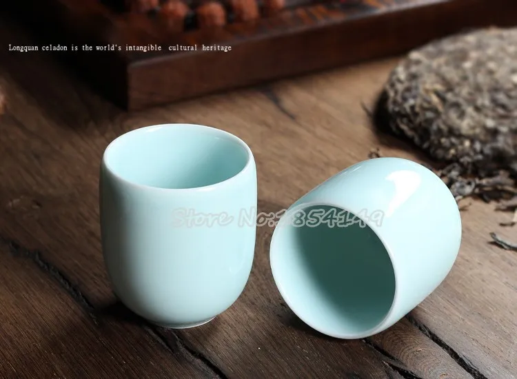 1 шт шесть цветов Китайский Longquan Celadon фарфоровая кунг-фу чайная чашка чайное блюдце чаша для чая 155 мл, китайский чайник кофейная чашка