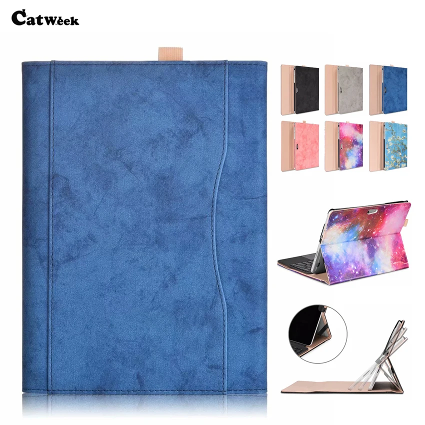 

For Surface go PU Leather Wallet Case Cover Slim Print Tablet Fundas Protective Stand For Microsoft Surface go 10'' Shell Skin