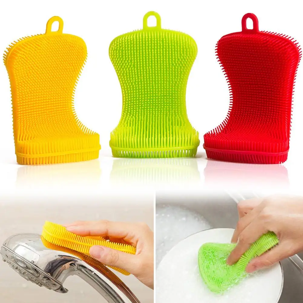 

3Pcs Silicone Soap Shape Children Shower Bathing Brush Bowl Cleaning Scrubbers hot