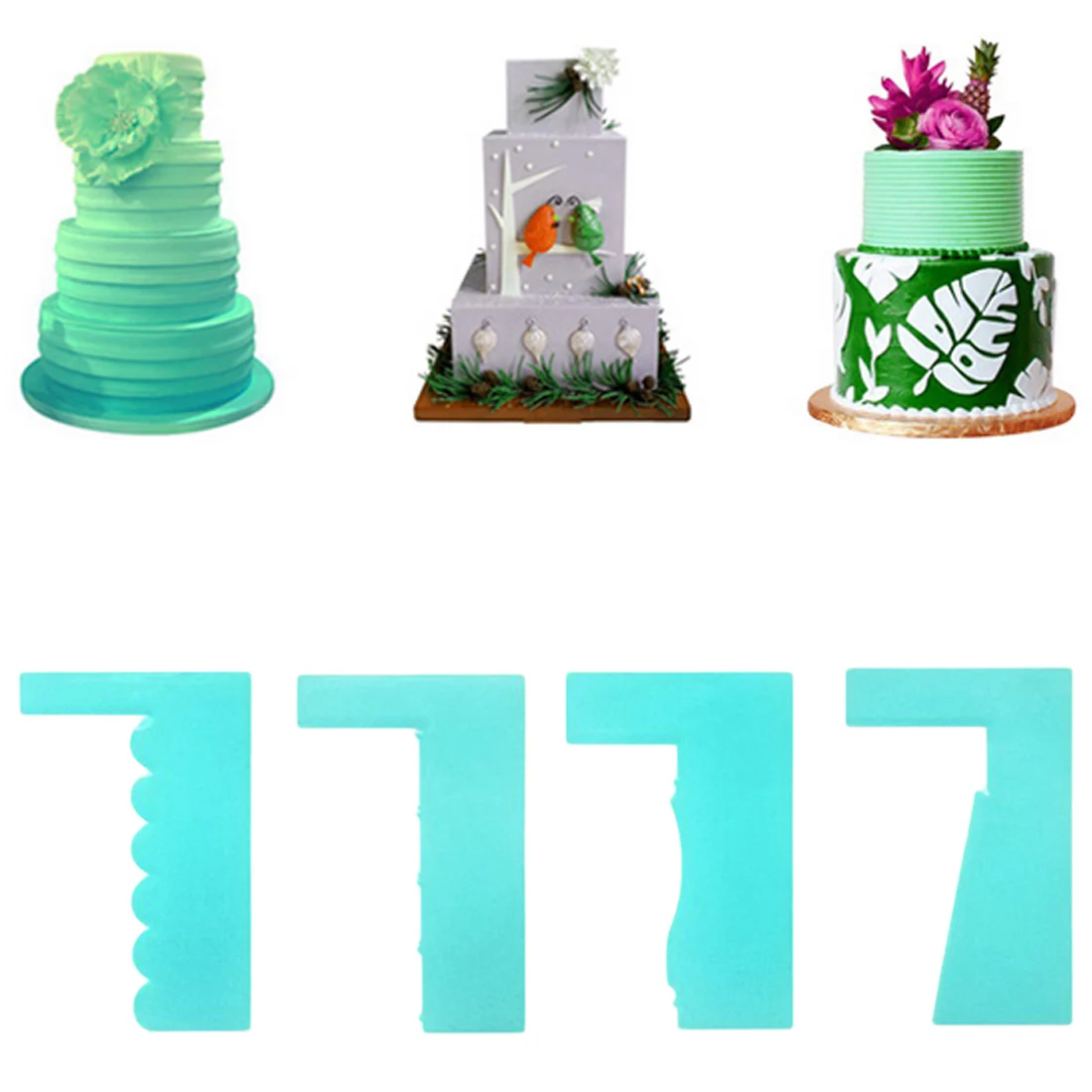 

Cake pattern scraper jelly mousse cream trowel edge smoother kitchen cake pastry mold baking decoration tool cake mold