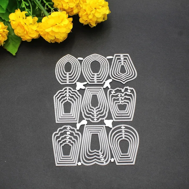 

Flowers Metal Cutting Dies Set Hollow Frame Dies Scrapbooking Embossing Stencils For Paper Cards Making DIY Craft Albums Decor