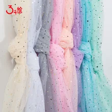 Tela de tul a buen precio para coser el vestido de los niños tela de malla de estrella para la decoración colorida del fondo DIY 45*135 cm/unids TJ0167-2