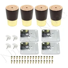 4 шт. 83X55X40 мм орех цветной цинк сплав мебель деревянные ножки диван шкаф поддержка ноги дуба с алюминиевым сплавом ножная крышка