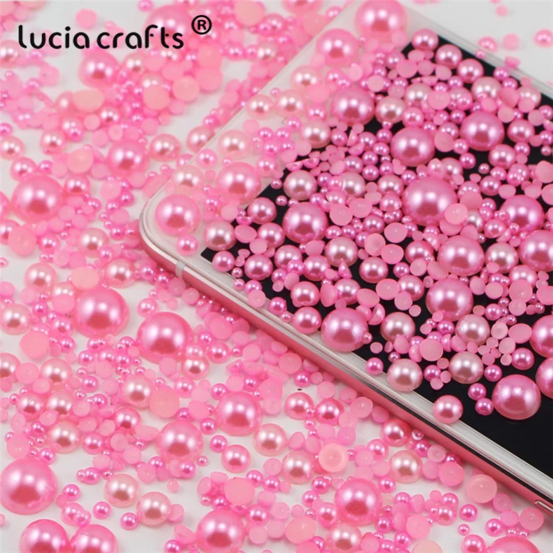 Lucia crafts 288/576/1000 шт ABS имитация жемчуга смешанный размер 2 10 мм полукруглые бусины из