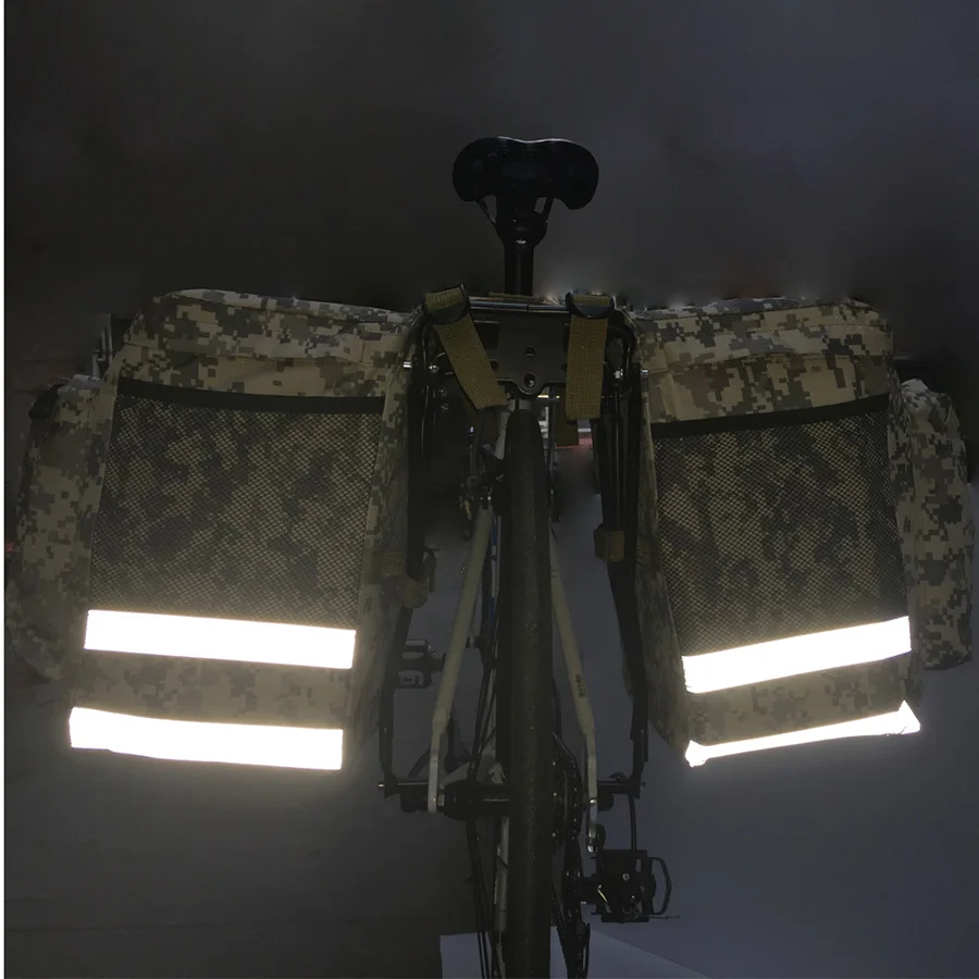 Flash Deal NEWBOLER Cycling Bike Bicycle 43L Rear Bag Camouflage Tail Seat Trunk Pack MTB Rode Bike Travel Storage Box and Waterproof Cover 2