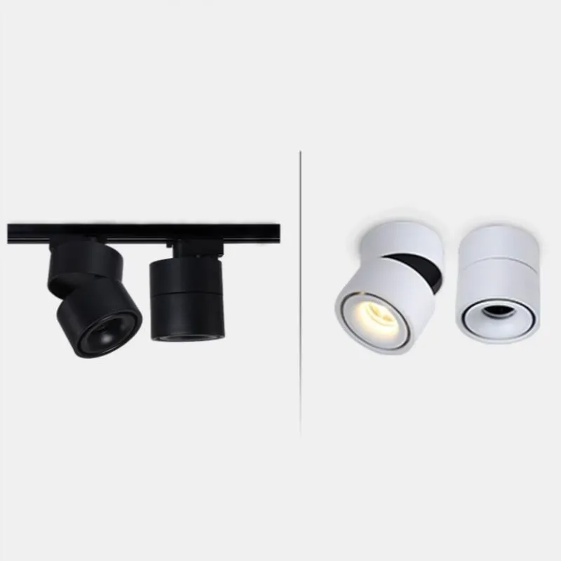 

ROSTSTAR 15W COB LED Track Lighting AC85-265V Surface Mounted LED Ceiling Lamps Indoor track lamps Rail Spotlights Black&White