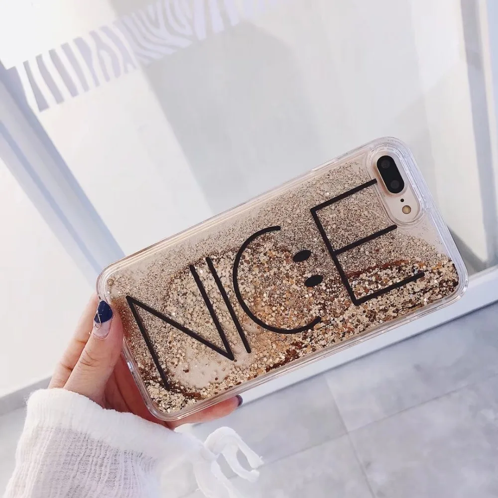 Чехол для Телефона iPhone 6 6s 7 8 Plus X XR XS Max роскошный динамичный жидкий Блестящий