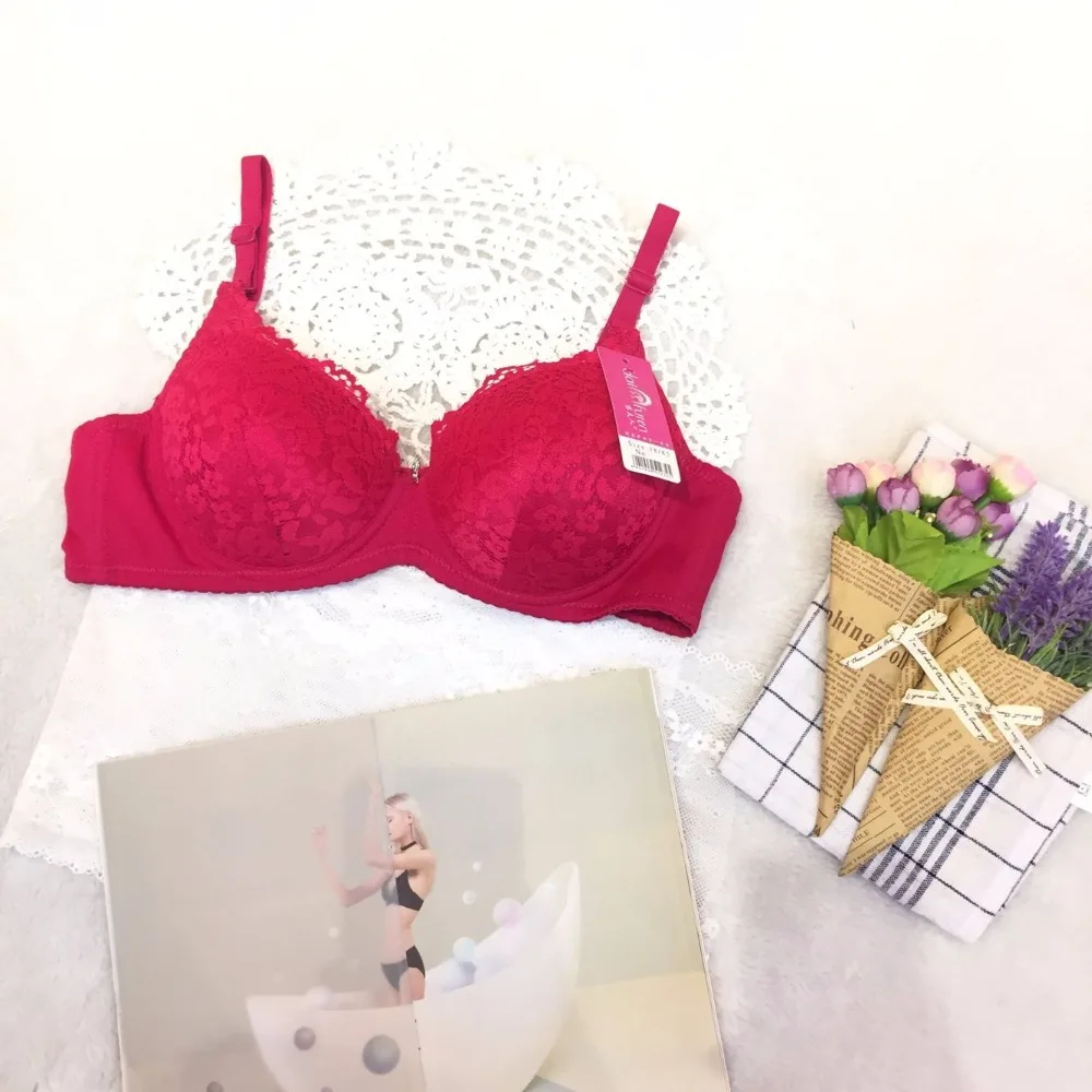 

New Sexy Lace Embroidered Underwear Bra Set Ms. Gather Deep V Thicken Collection F/O Small Bra