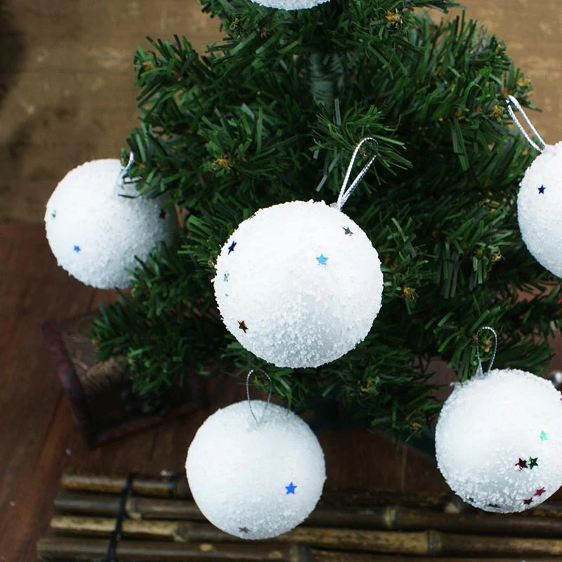 Горячая 12 шт./лот белый снежный шар украшения 5 см декоративный шар Рождественская елка шар-безделушка подвесные рождественские украшения для дома