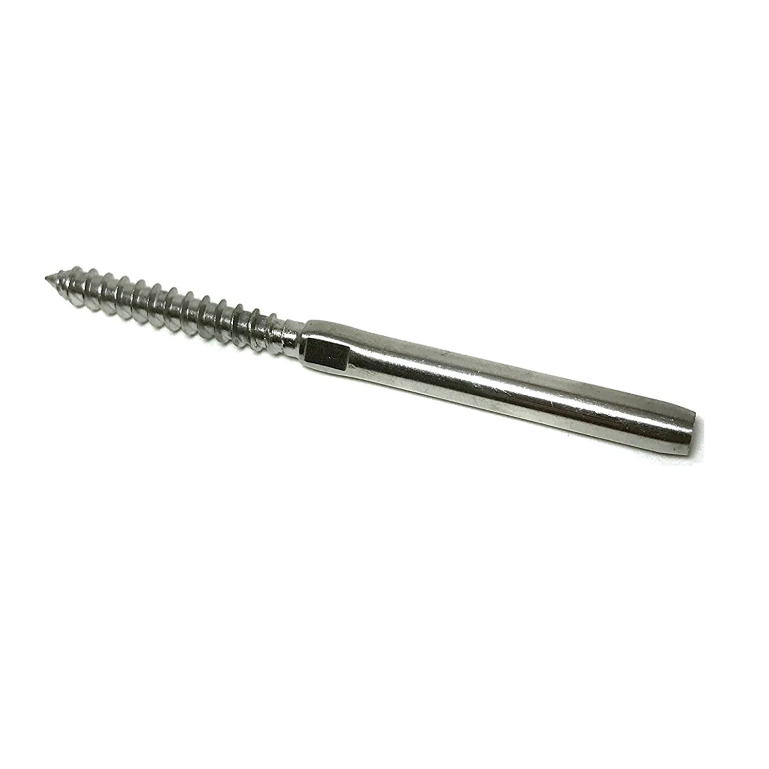 

10 pcs Lag Screw Hand-Crimp Swage Stud for 1/8 inch Cable Railing Stainless Steel 316 Marine Grade