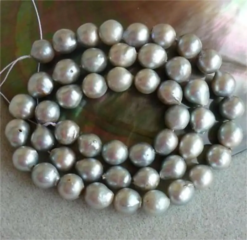 

HUGE 18"15-16MM AUSTRALIAN SOUTH SEA GENUINE GRAY NUCLEAR PEARL NECKLACE 925 silver