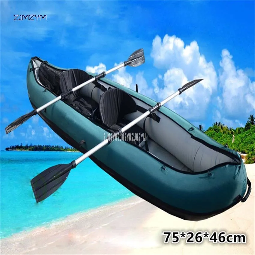 

New Design 2 People Inflatable Fishing Boat Kayak Canoe With Nylon Coat Diving Pump Surf Sandbeach Rowing Boats PVC 0.6mm PVC