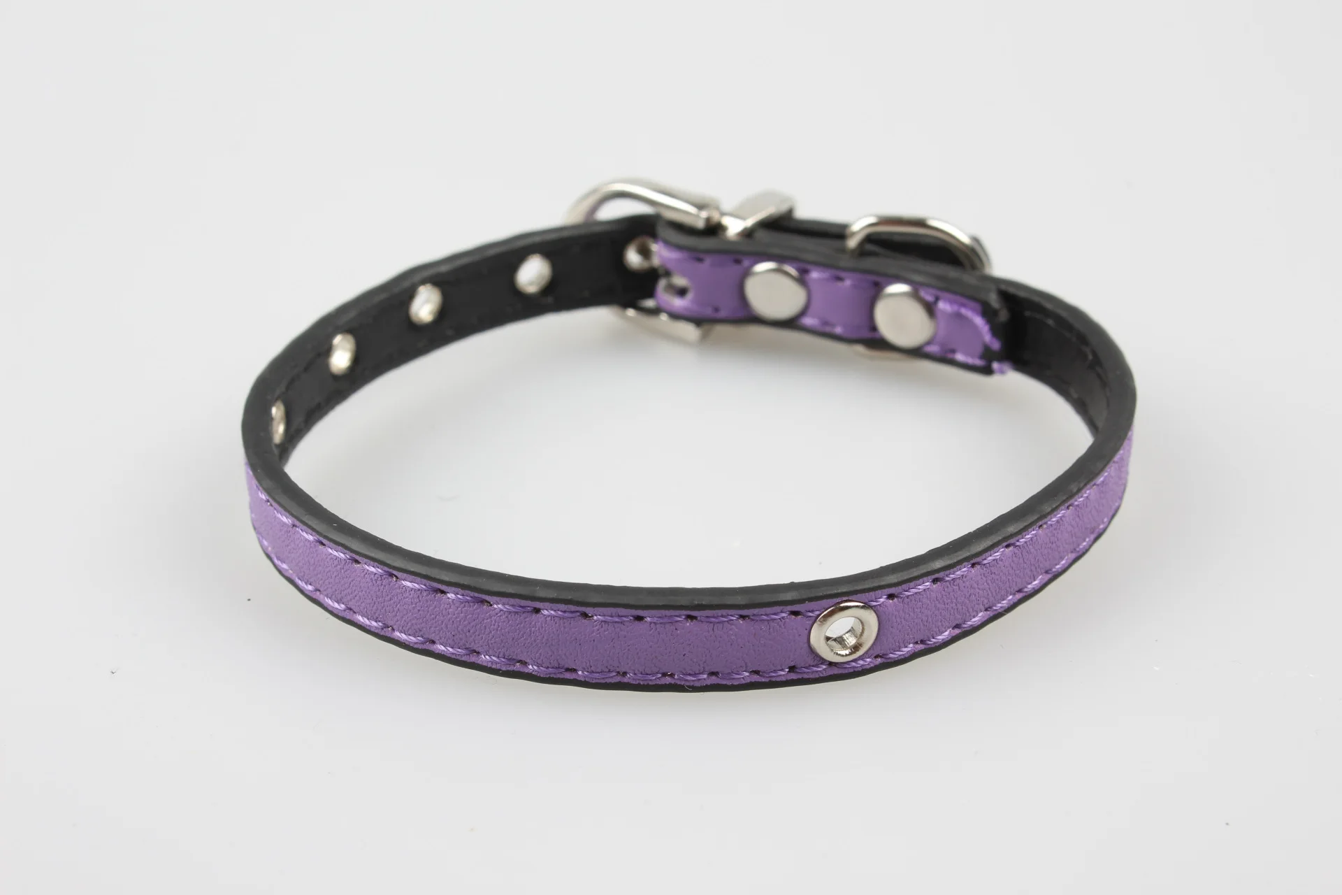 Dog collar durable PU leather Adjustable glittering pet bells Diamond