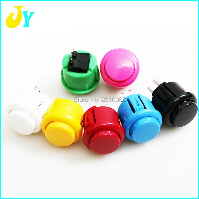 

Hight Quality 10 pcs 24mm Round Push Button/arcade button with switch, buttons for arcade game machine DIY arcade controller