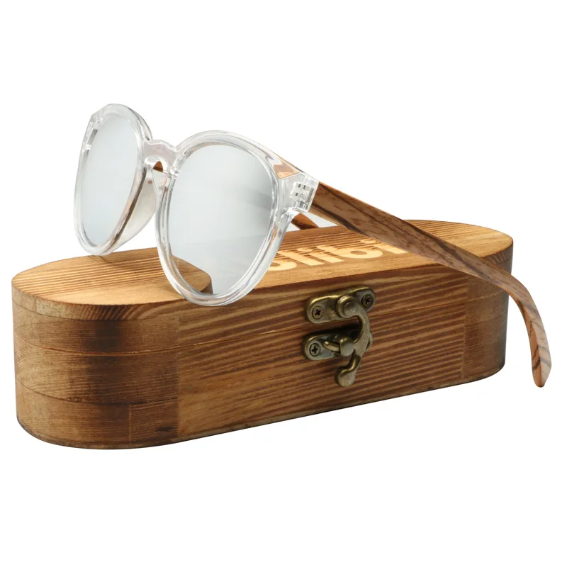 Ablibi зеркальные деревянные очки для Для мужчин Для женщин поляризованных солнцезащитных очков 100% УФ круглые очки дерево тени в коробке lentes